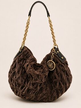 2010 Juicy couture Quilted Shoulder Bag with Gold Chain Strap Y2K